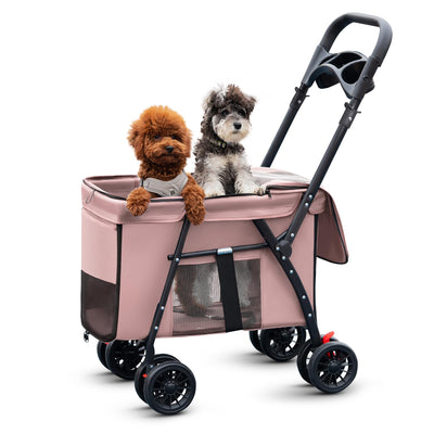 Roll & Stroll Pet Stroller - Fold-Flat Travel Ride